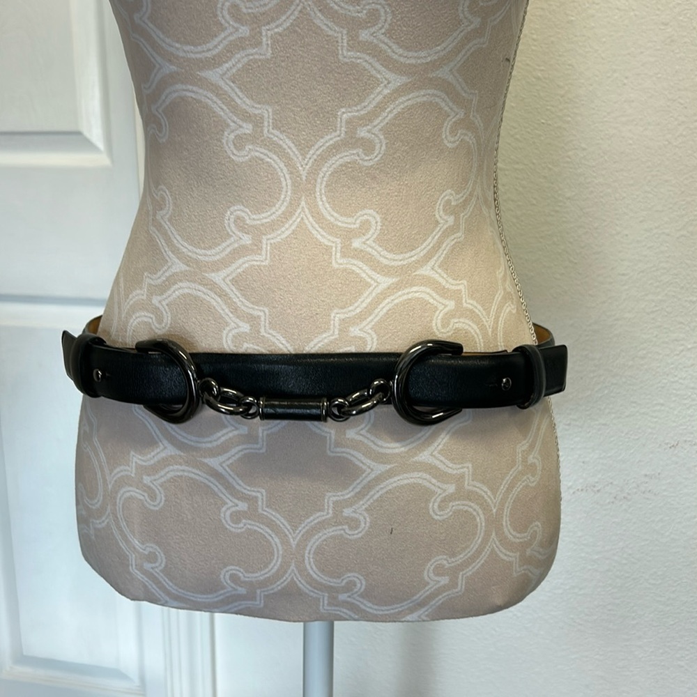 The Worth Collection Black LEATHER BELT C101BT15